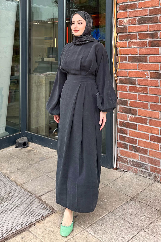 Janice Modal Elbise - Siyah - 1