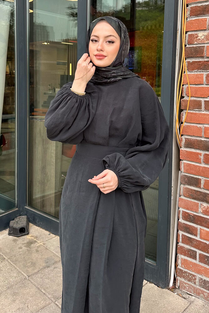 Janice Modal Elbise - Siyah - 3