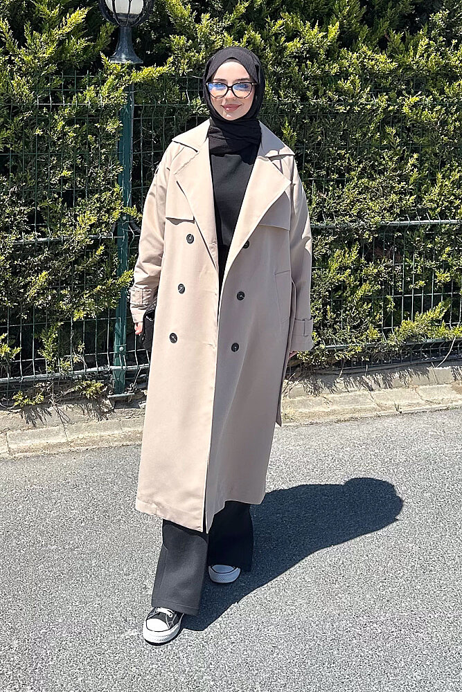 Jennie Klasik Kemerli Trençkot - Bej - PUANE (1)