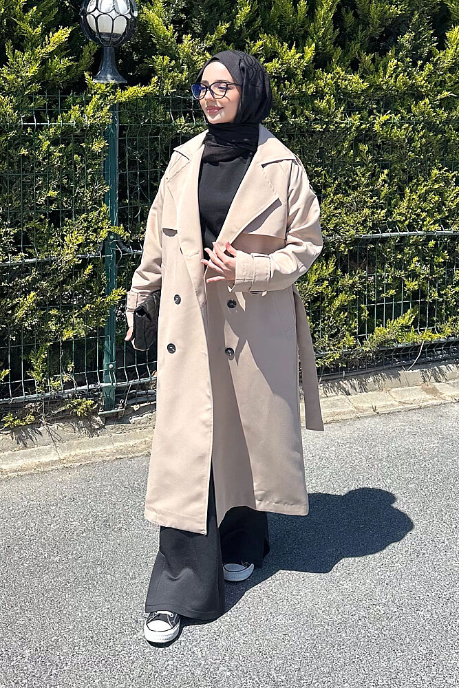 Jennie Klasik Kemerli Trençkot - Bej - PUANE (3)