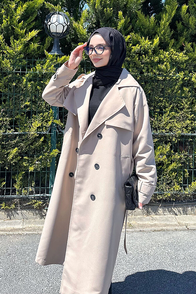 Jennie Klasik Kemerli Trençkot - Bej - PUANE (2)
