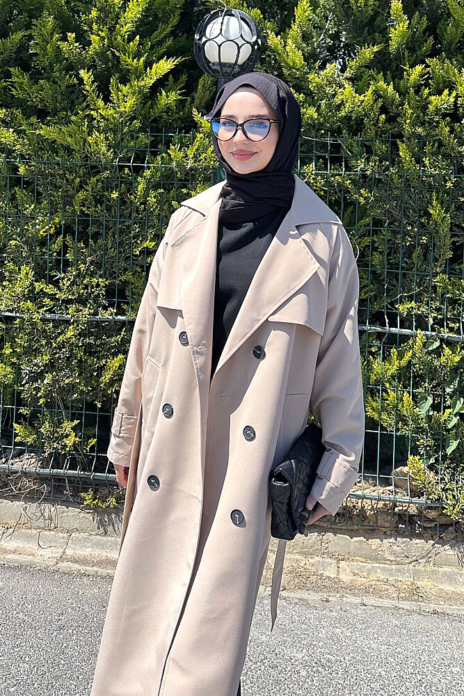 Jennie Klasik Kemerli Trençkot - Bej - 7