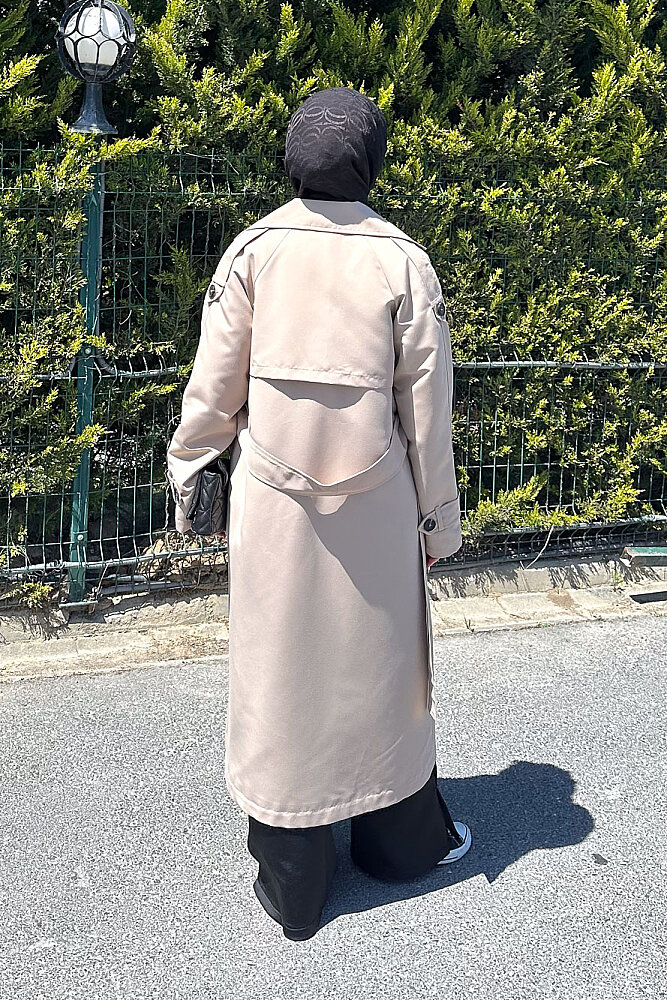 Jennie Klasik Kemerli Trençkot - Bej - 8