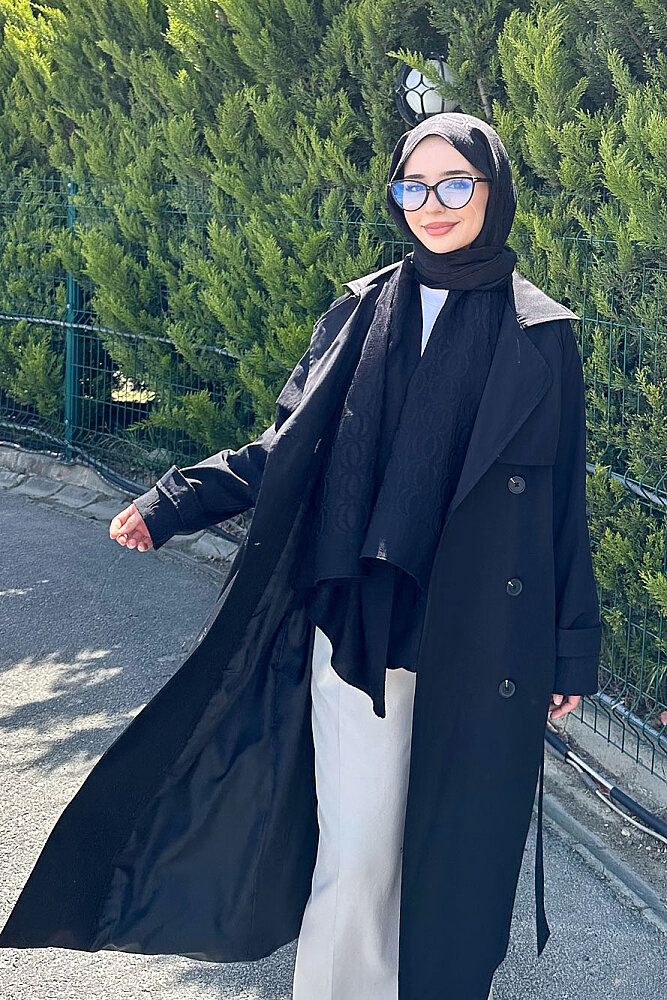 Jennie Klasik Kemerli Trençkot - Siyah - PUANE (3)
