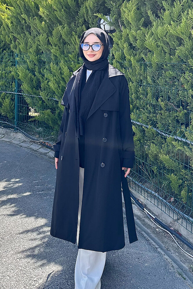 Jennie Klasik Kemerli Trençkot - Siyah - PUANE (0)