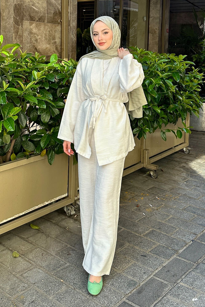 Jill Kimono Takım - Taş Rengi - 1