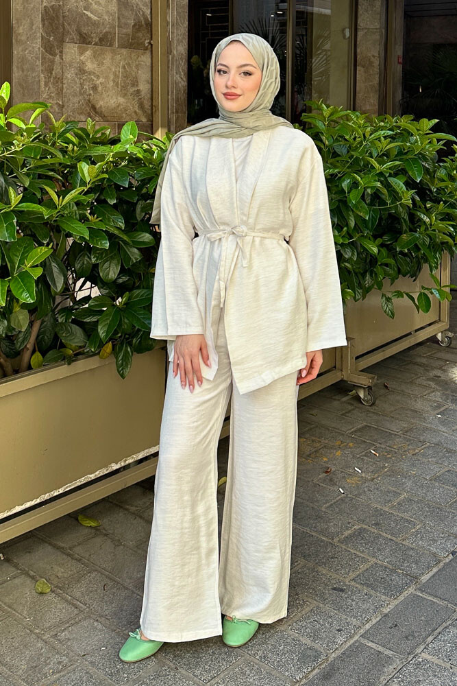 Jill Kimono Takım - Taş Rengi - 5