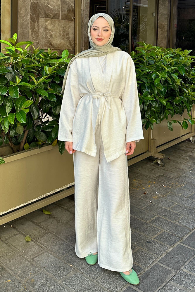 Jill Kimono Takım - Taş Rengi - 2