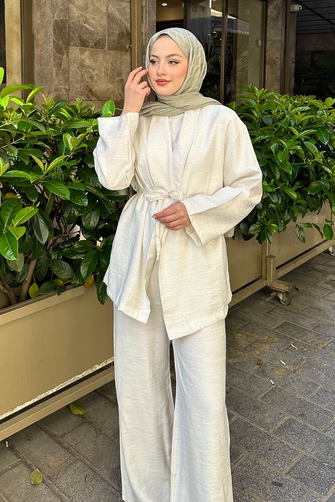 Jill Kimono Takım - Taş Rengi - 4