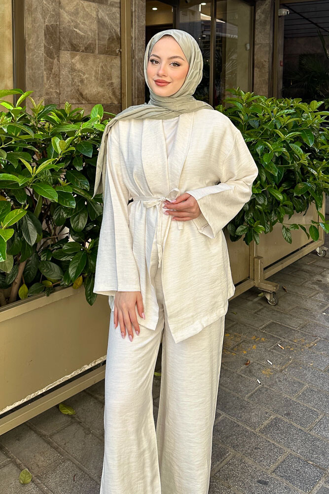 Jill Kimono Takım - Taş Rengi - 3
