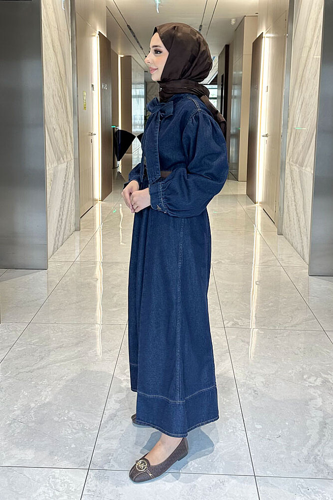 Juliette Fiyonklu Denim Etekli Takım - Lacivert - 6