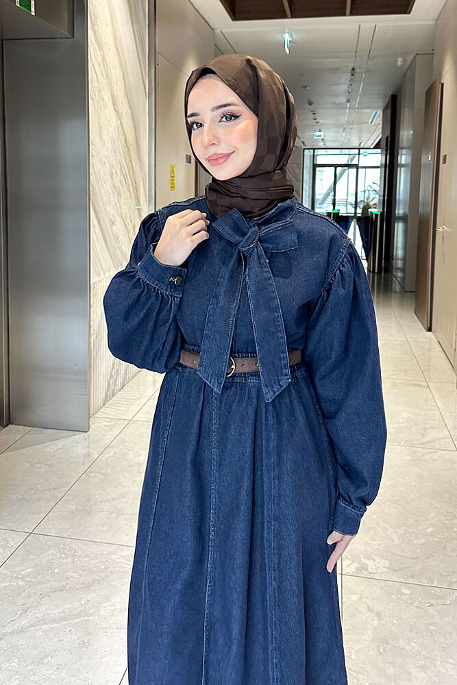 Juliette Fiyonklu Denim Etekli Takım - Lacivert - ENMA (4)