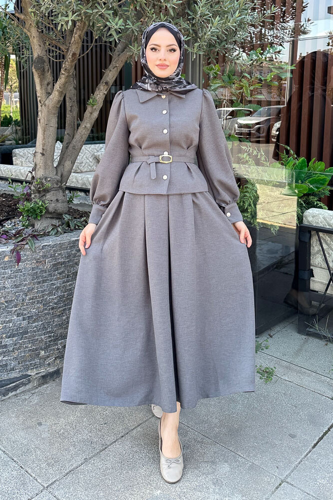 Kael Kemerli Etekli Takım - Antrasit - LİNE (2)