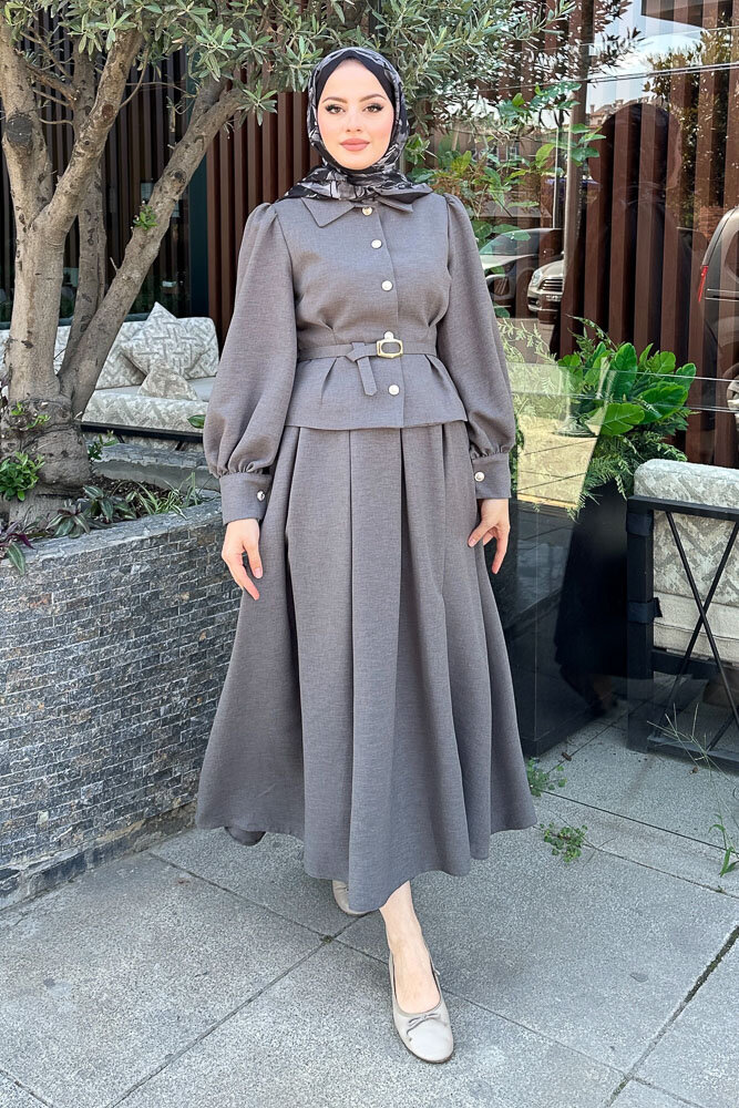 Kael Kemerli Etekli Takım - Antrasit - 5