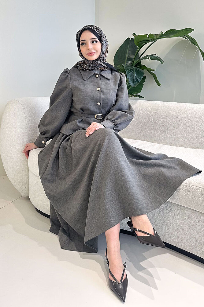 Kael Kemerli Etekli Takım - Antrasit - LİNE (1)