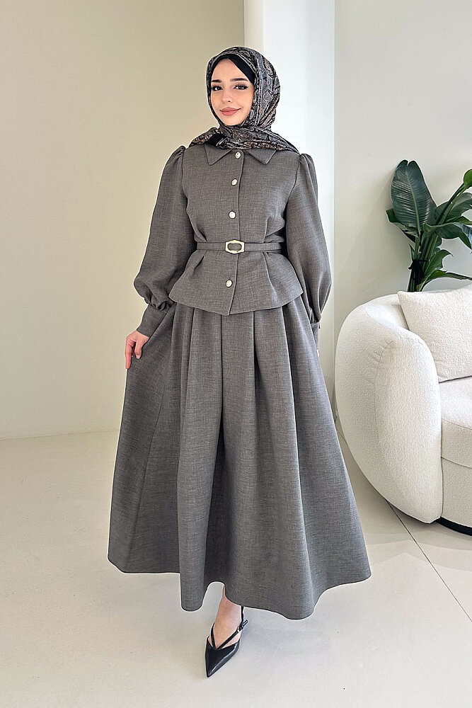 Kael Kemerli Etekli Takım - Antrasit - LİNE (0)