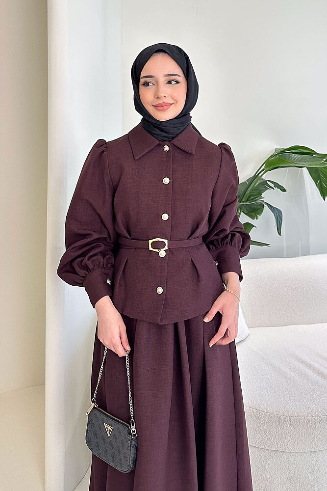 Kael Kemerli Etekli Takım - Bordo - LİNE (5)