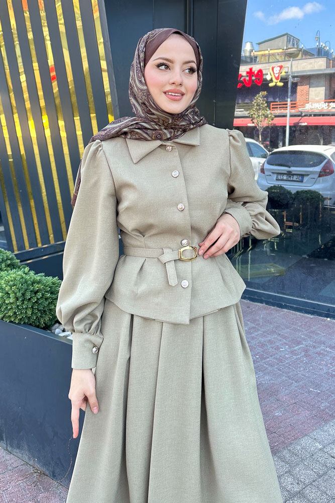 Kael Kemerli Etekli Takım - Küf Yeşili - LİNE (4)