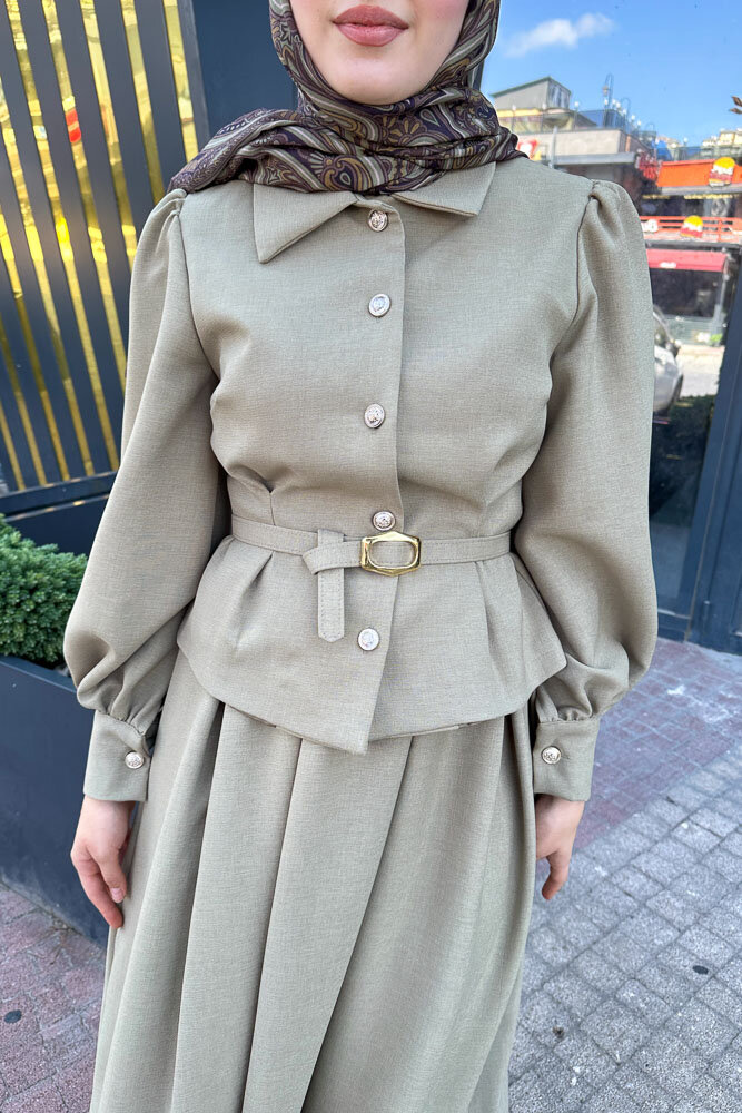 Kael Kemerli Etekli Takım - Küf Yeşili - LİNE (2)