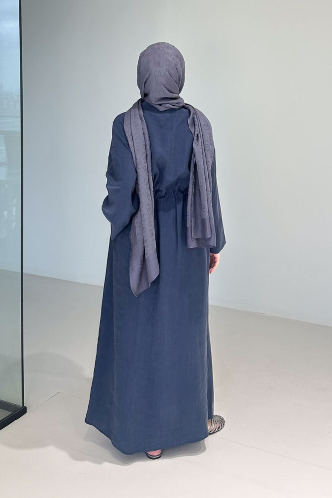 Kai Tünel Detaylı Elbise - Lacivert - 8