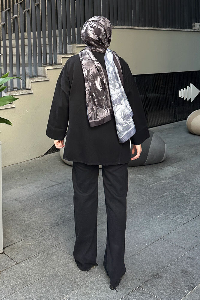 Kimono Kot Ceket - Siyah - 8