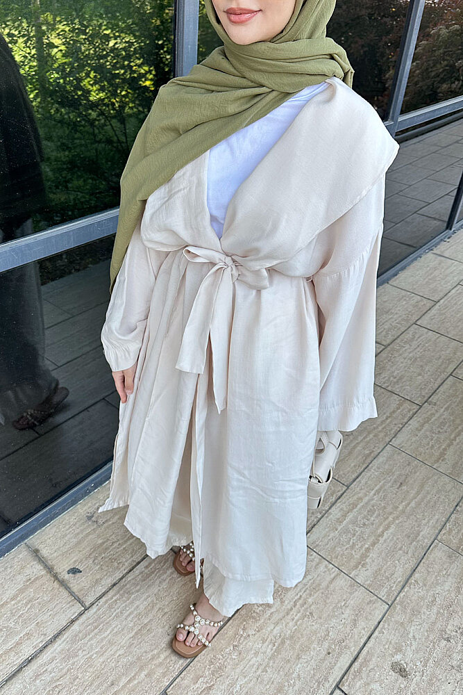 Kimono Pantolon Takım - Bej - ALLMİSS (3)