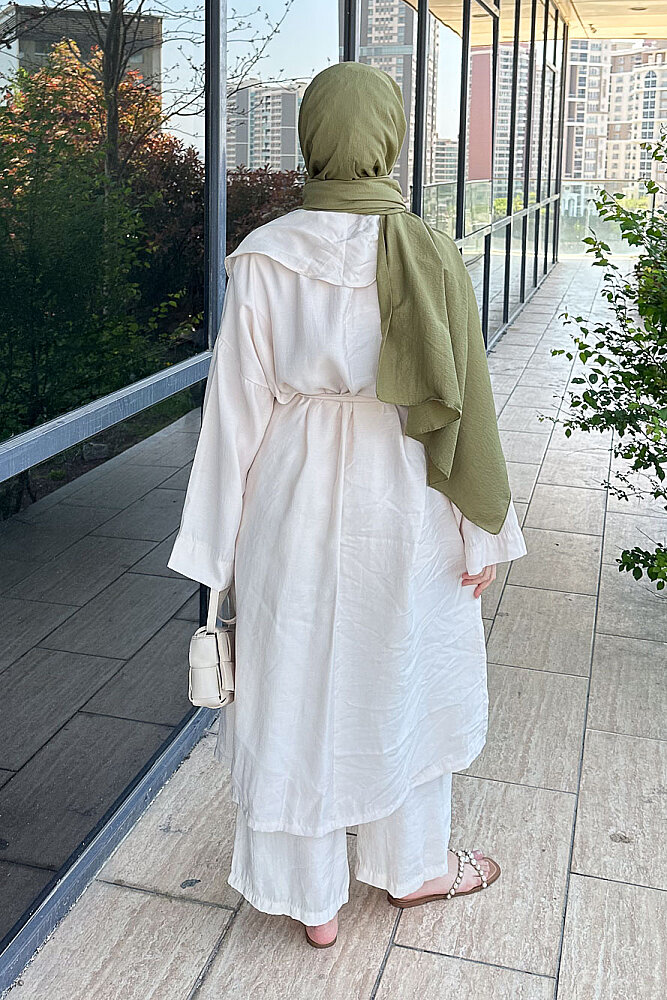 Kimono Pantolon Takım - Bej - ALLMİSS (5)