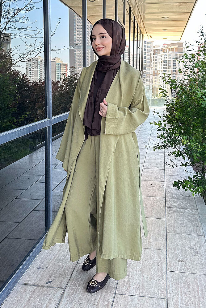 Kimono Pantolon Takım - Haki - ALLMİSS (1)