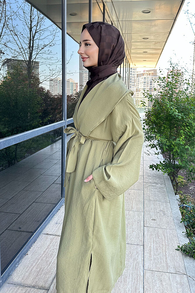 Kimono Pantolon Takım - Haki - 7