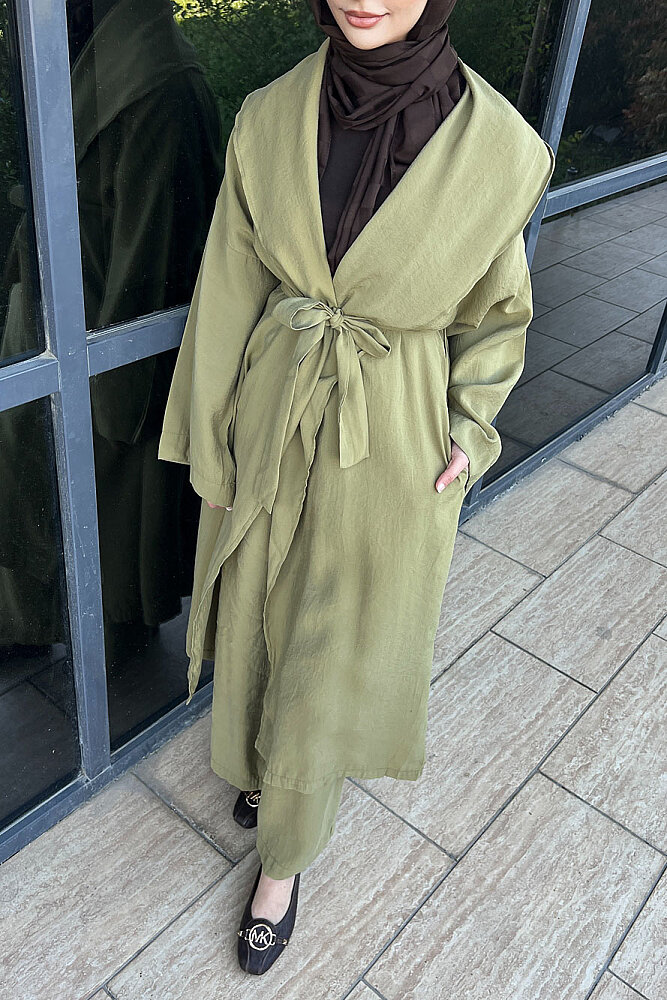 Kimono Pantolon Takım - Haki - 6