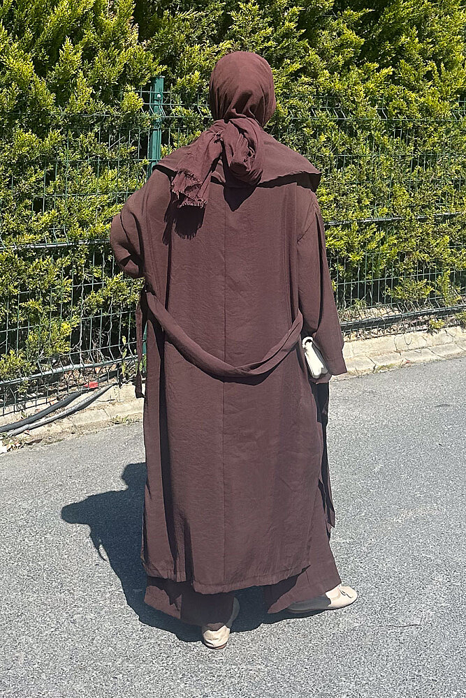 Kimono Pantolon Takım - Kahverengi - ALLMİSS (4)