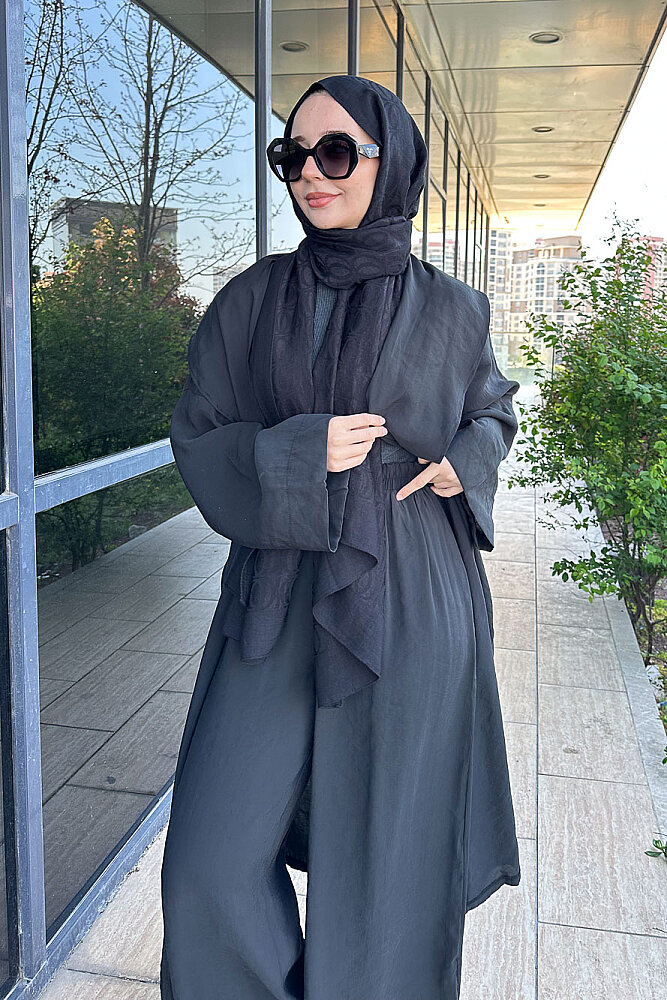 Kimono Pantolon Takım - Siyah - ALLMİSS (4)