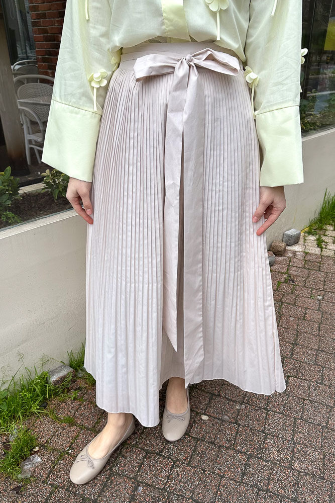 Kırık Piliseli Poplin Etek - Taş Rengi - HENZA (3)