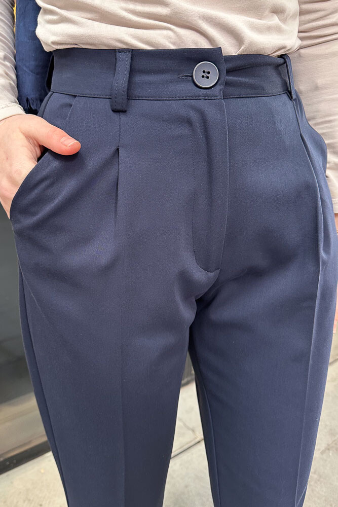 Klasik Viskon Pantolon - Lacivert - İKOL (2)