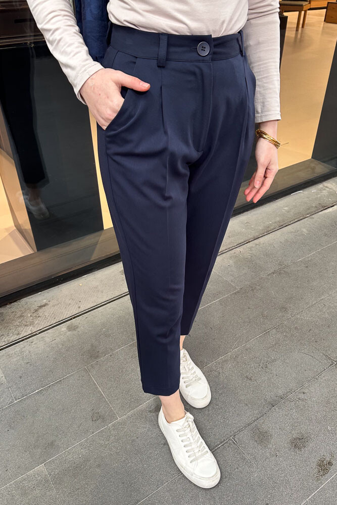 Klasik Viskon Pantolon - Lacivert - İKOL (3)