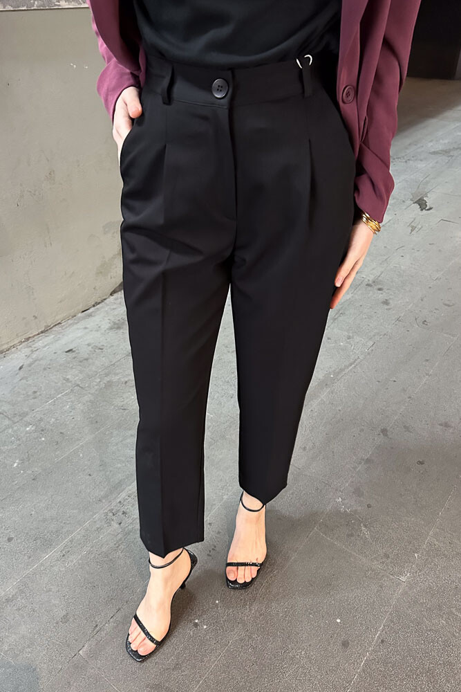 Klasik Viskon Pantolon - Siyah - İKOL (2)
