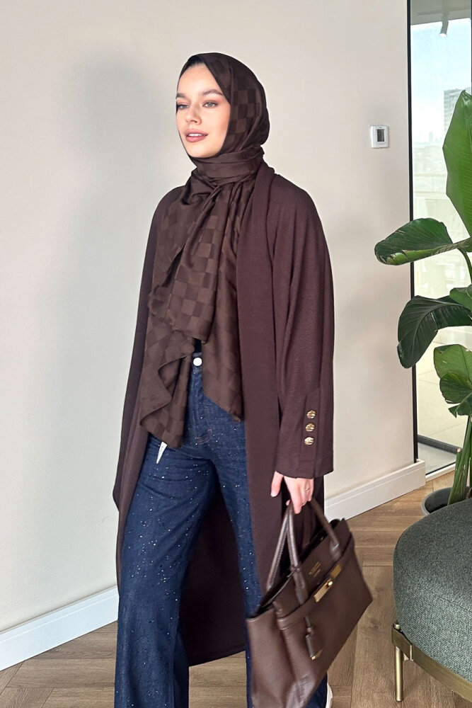 Kol Apolet Detaylı Hırka - Kahverengi - İKOL (0)