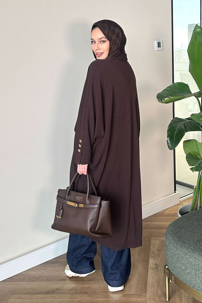 Kol Apolet Detaylı Hırka - Kahverengi - İKOL (3)