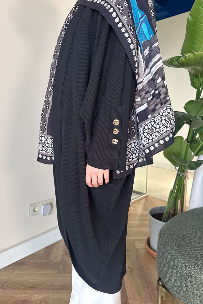 Kol Apolet Detaylı Hırka - Siyah - İKOL (3)