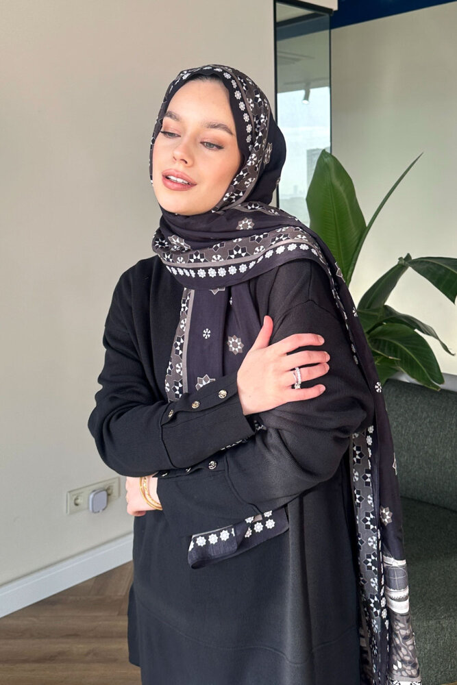 Kol Düğmeli Triko - Siyah - 2