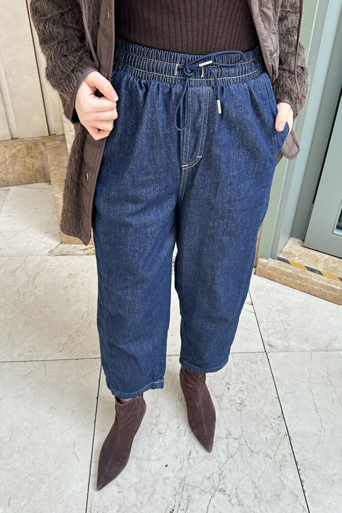 Konik Fit Denim Pantolon - Lacivert - 3