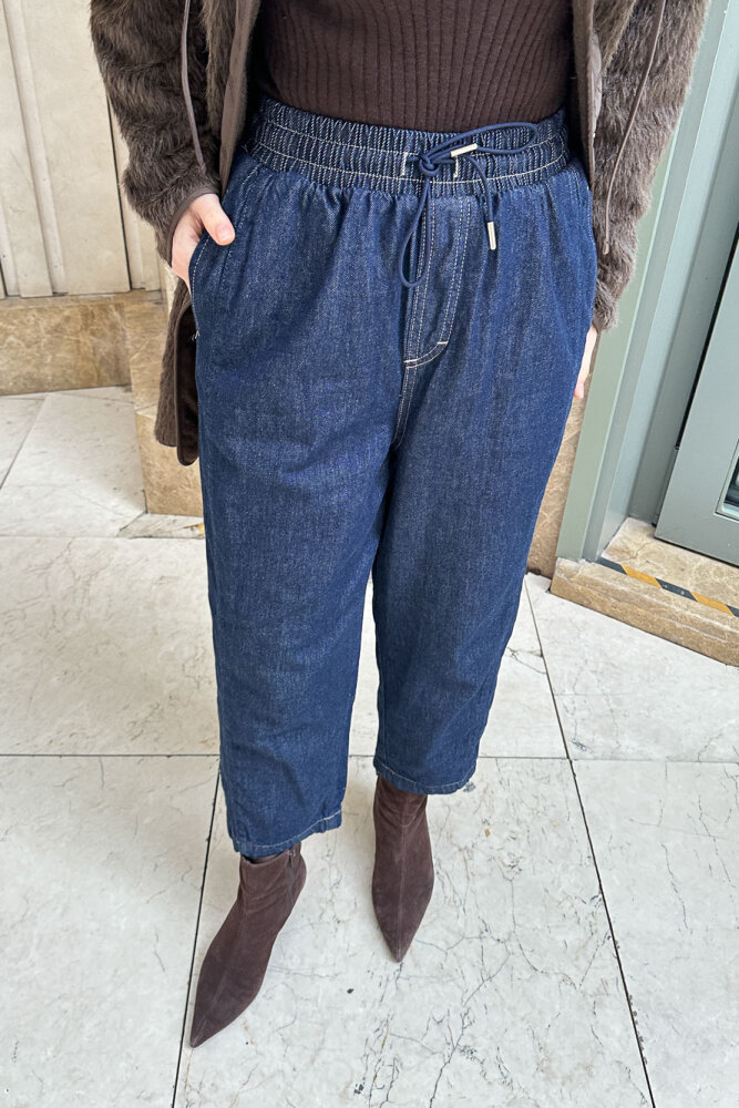 Konik Fit Denim Pantolon - Lacivert - 1