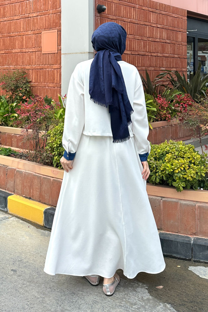 Kot Garnili Scuba Takım - Ekru - 8