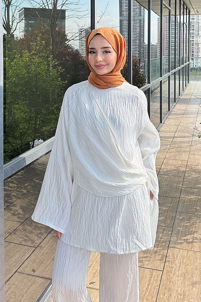 Kruvaze Bağlamalı Takım - Beyaz - ENMA (3)