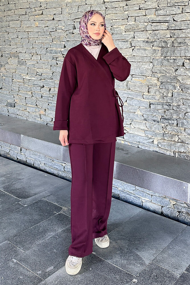 Kruvaze Oysho Takım - Bordo - 6