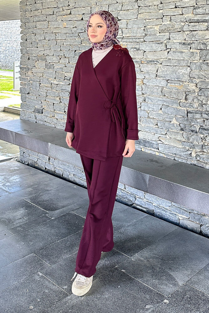 Kruvaze Oysho Takım - Bordo - 2