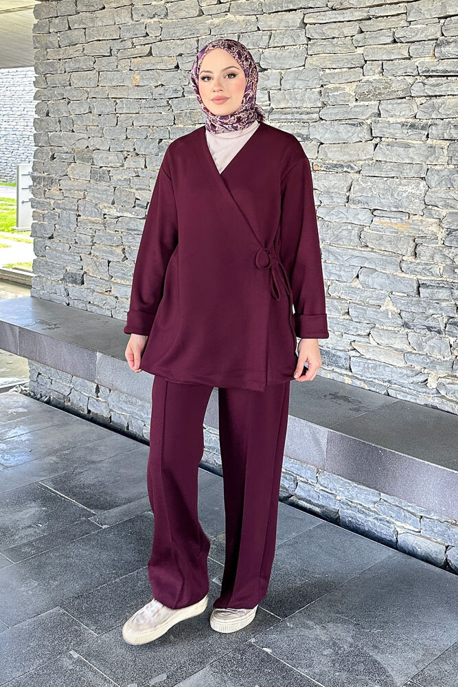 Kruvaze Oysho Takım - Bordo - 1