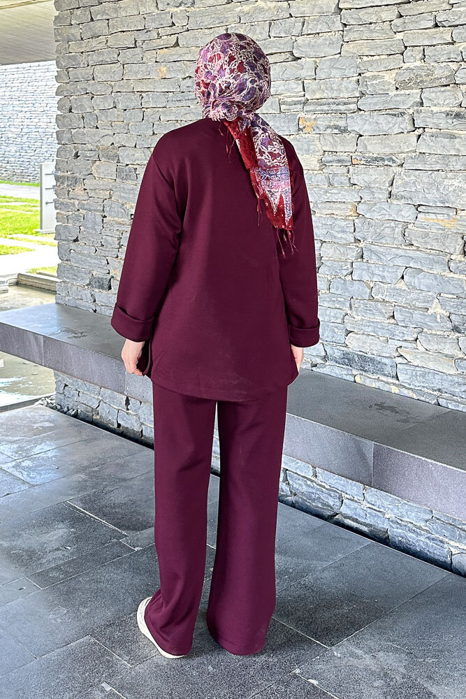 Kruvaze Oysho Takım - Bordo - 8