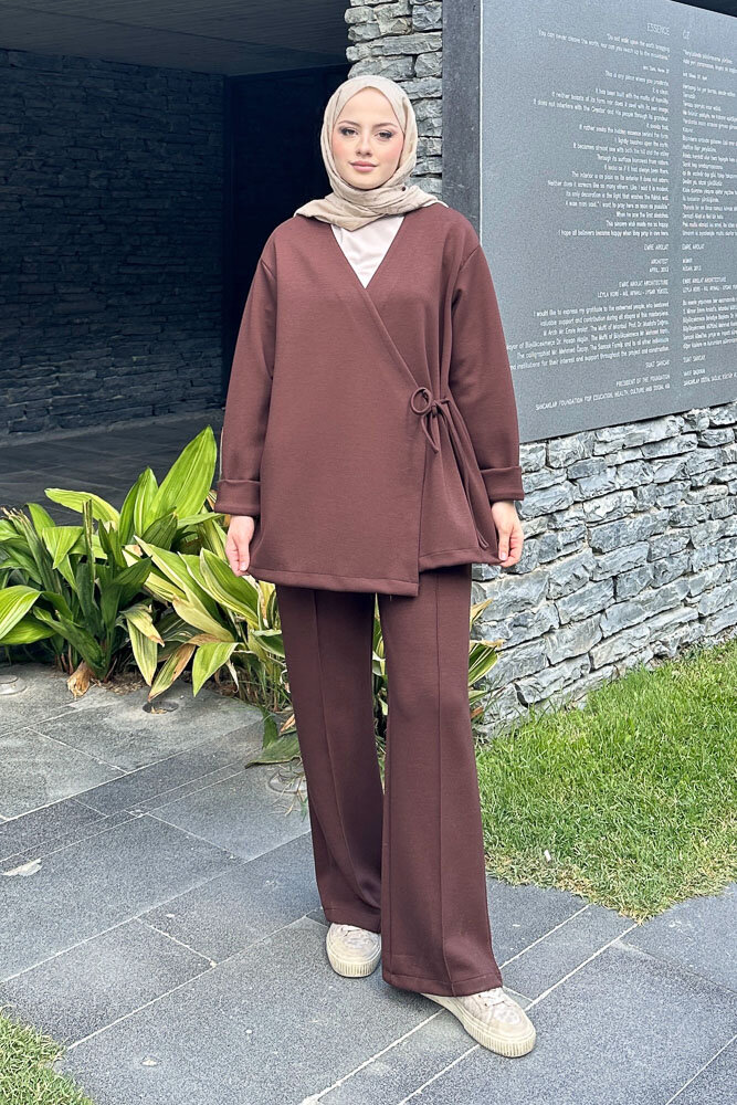 Kruvaze Oysho Takım - Kahverengi - 1