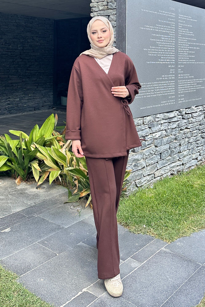 Kruvaze Oysho Takım - Kahverengi - 4